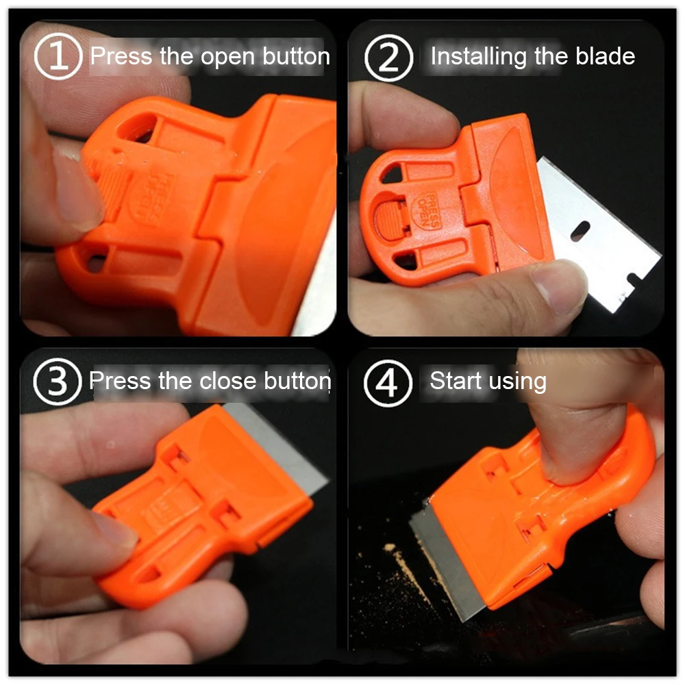 Plastic Handvat Schraper Scheermes Keramisch Glas Raam Verven Gereedschap Schilderij Houder Standaard Rakel Reinigingsblad E49