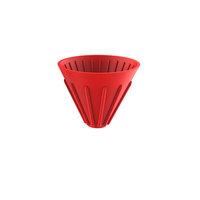 Regnbue sukker farve  v60 kaffe dryp filter kop barista silica vendbar foldbar udendørs 1-2 personer kaffe drypper filter kop: Rød uden låg