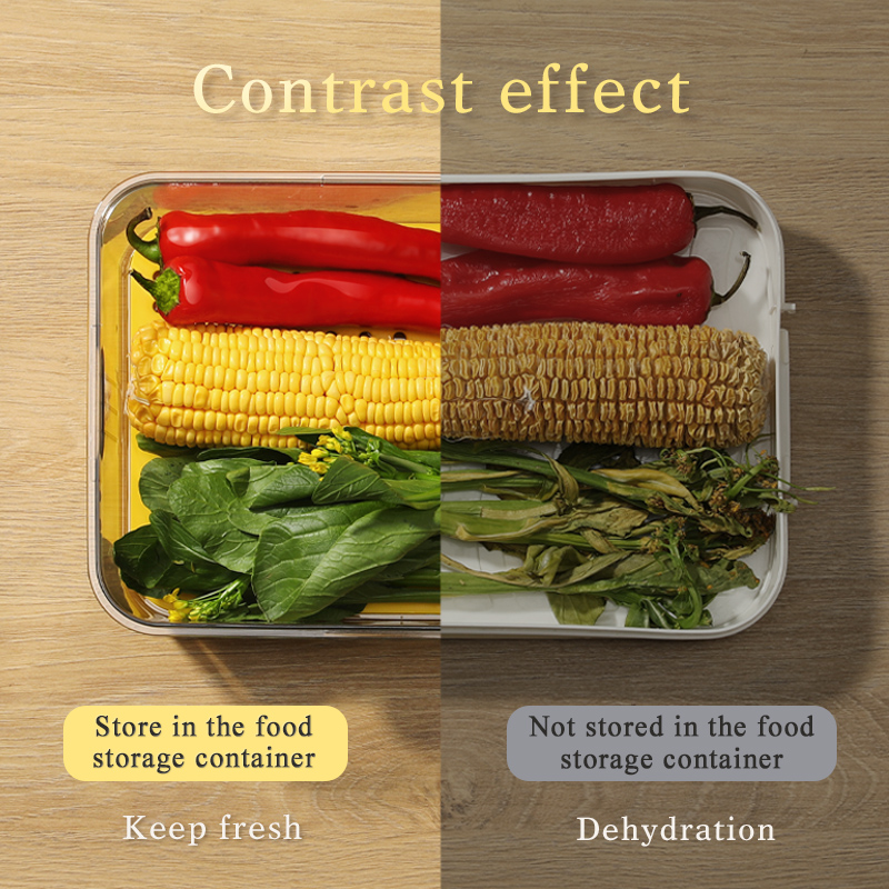 Food Storage Containers Refrigerator Stackable Kitchen Storage Box Airtight Keep Fresh Bins Transparent Fridge Pantry Organizer