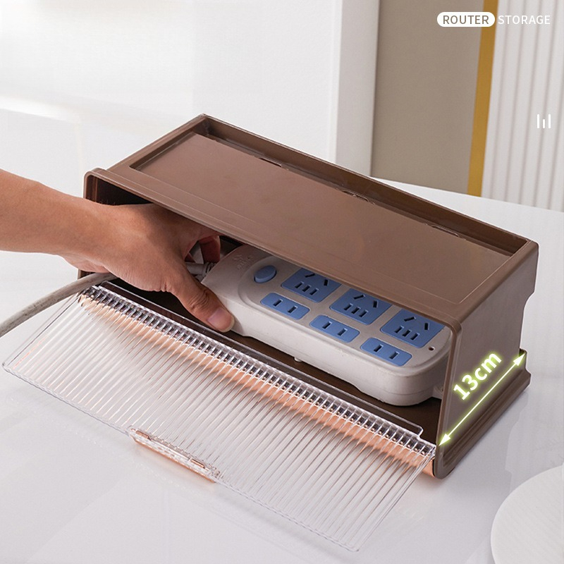 Pudełko robić przechowywania routera WiFi Gniazdo Przewód modem optyczny Kabel sieciowy Pudełko robić organizacji Montowane na ścianie Bez wiercenia Półka na dekoder