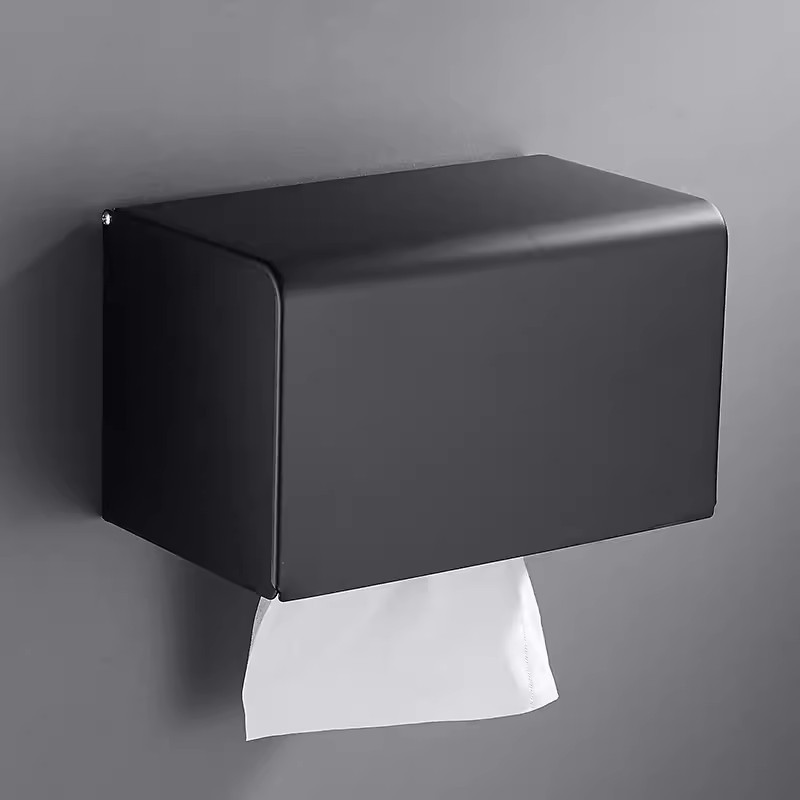 Tuqiu Black Paper Holder Aluminum Bathroom Paper Roll Holder Brief Tissue Holder Box Rack Toilet Paper Holder Tissue Boxes: Blue