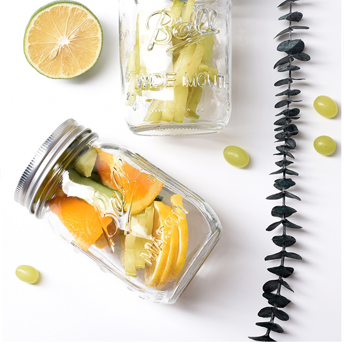 3PCS Glass Sprouter Jars Wide Mouth Mason Jars Seed Sprouting Jar Kit for Home Kitchen Garden Food Jars Kitchen Organizer Jar