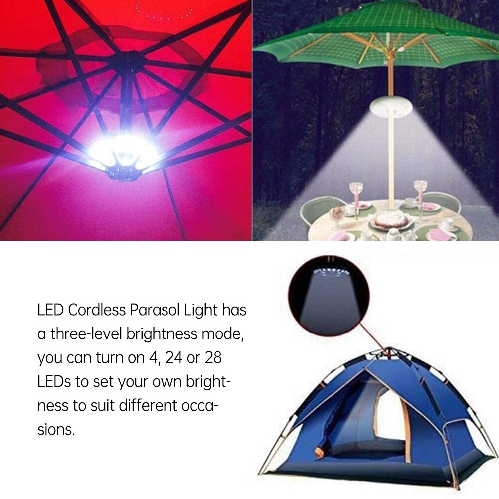 Outdoor LED Camping Tent Light Parasol Led 3 Level... – Grandado