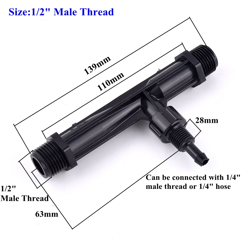 1Pc 1/4 "~ 2" Filettatura Maschio Venturi Sistema di Irrigazione Iniettore di Fertilizzante, Giardino Automatico Iniettore di Fertilizzante Tubo dell'acqua Siringa: Oro