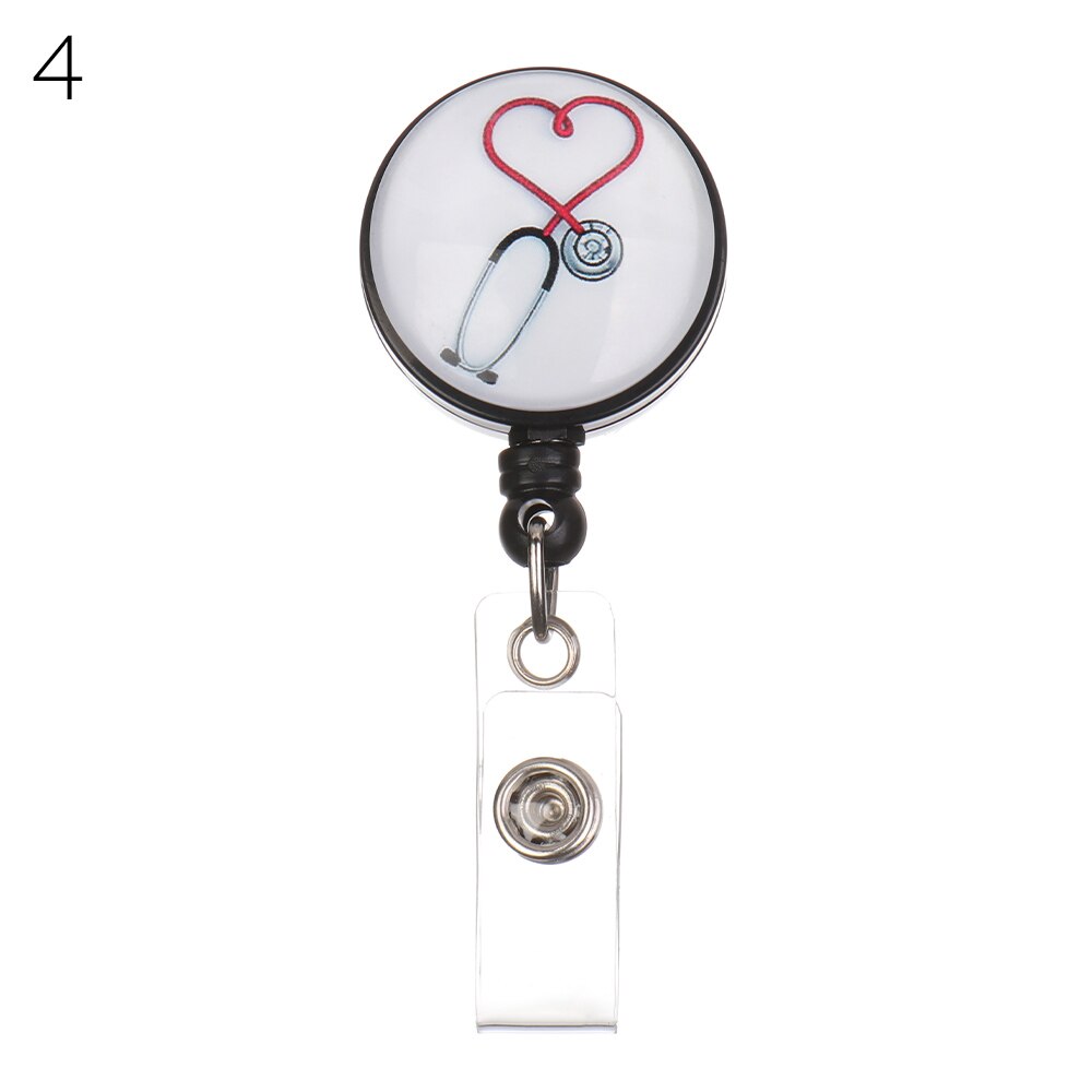 1PC Unisex Kreative Versenkbare Abzeichen Reel Krankenschwester ID Name Display Karte Abzeichen Halter Anti-Verloren Clip Key Ring lanyard Büro Liefern: Style A  4