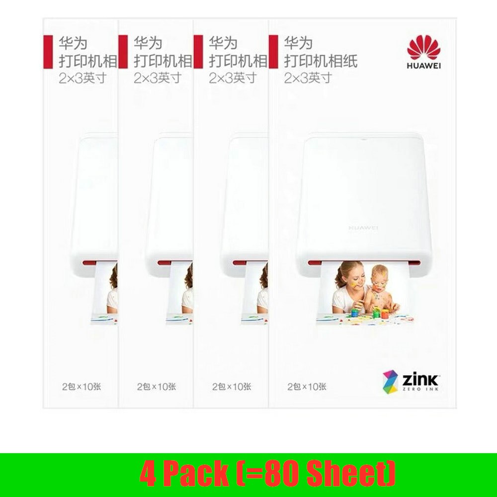 Original Huawei Zink 2*3 zoll Foto Papier 50*76mm Für Huawei Drucker Foto Papier Kanon zoemini LG PD261 251 233 239SP: 4 Pack 80Blatt