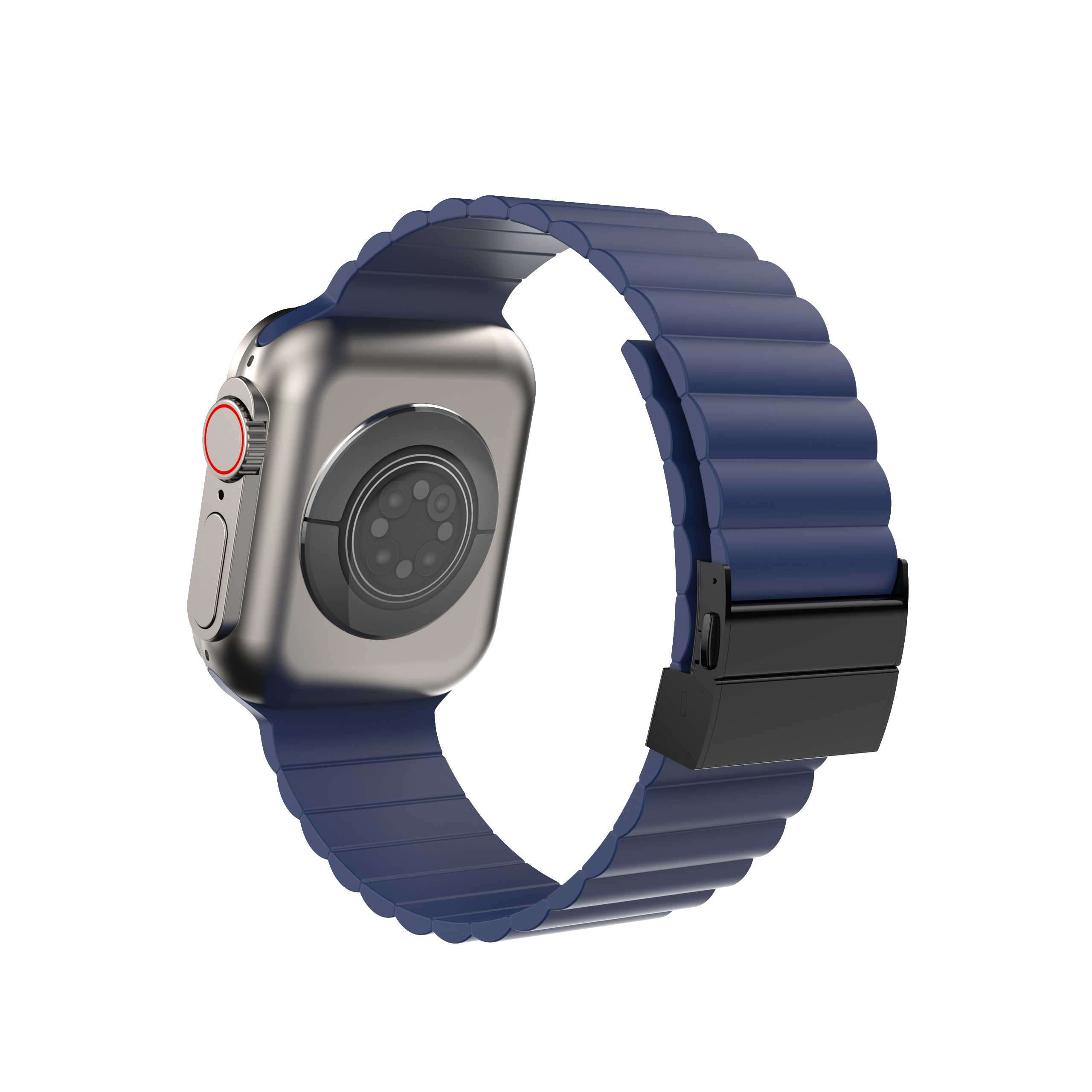 Siliconen band voor Apple Watch Band Ultra 2 49 mm 44 mm 45 mm 42 mm 41 40 mm Metalen gesparmband Iwatch Ultra 9 8 7 6 SE 5 4 Correa: S / Zilver wit