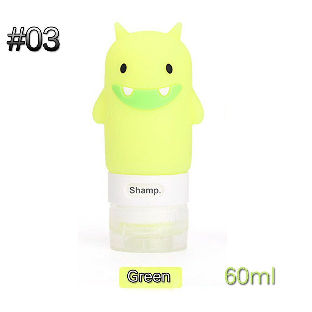 Silicone Squeeze Bottle Cosmetic Lotion Container Travel Empty Shampoo Pot Refillable Bottle: A Green 60ML