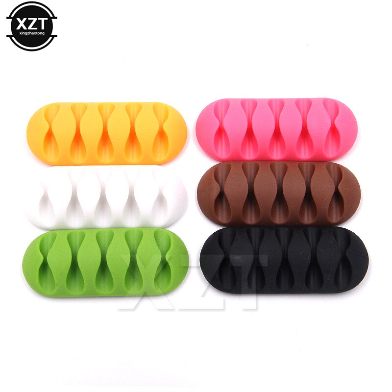 1 stuk kabelopwinder oortelefoon desktop kabel organizer kabelopberger siliconen oplaadkabel kleurrijk