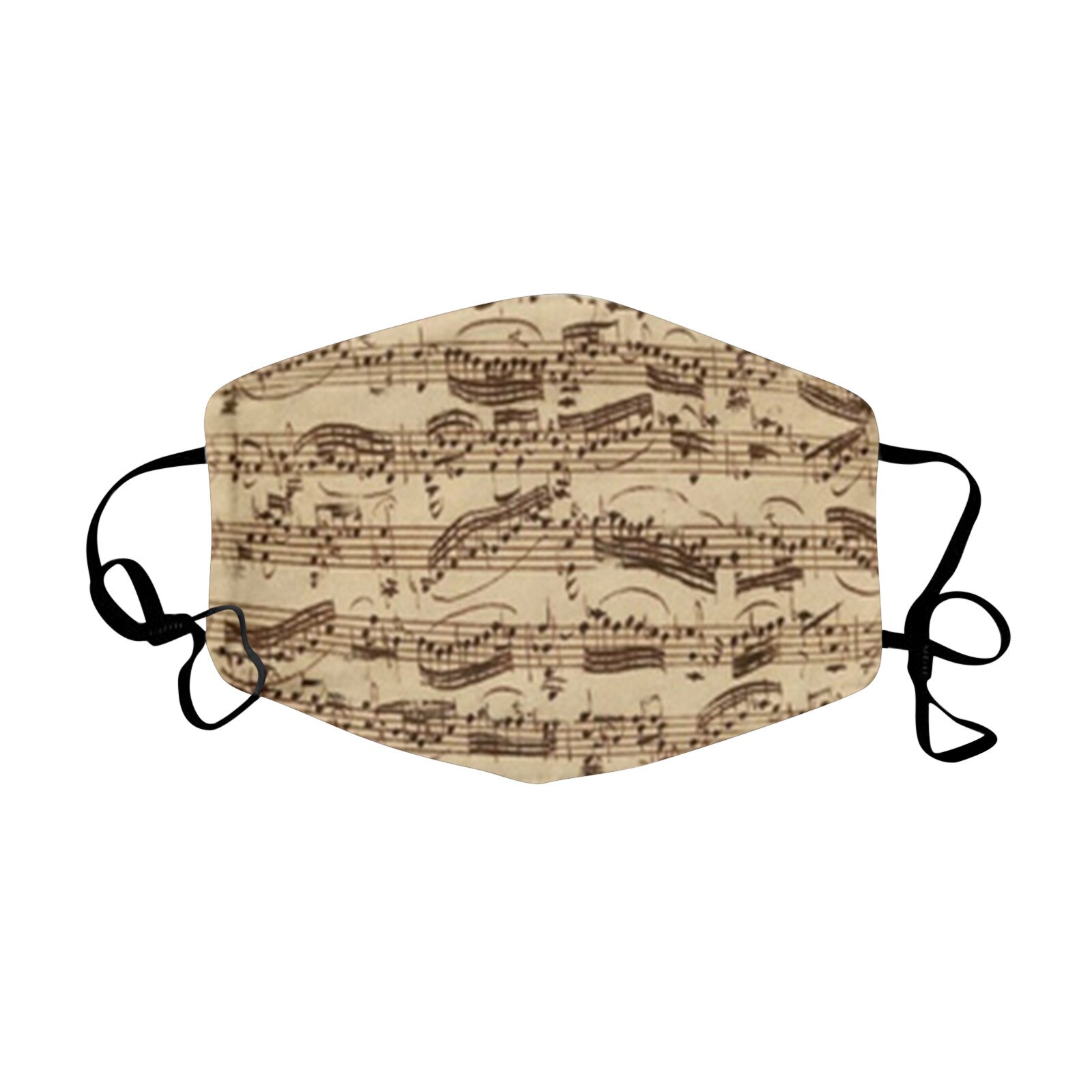 Máscara de esqui adulto moda musical nota impressa bandana lavável reusável designer tecido lavables bandana: H