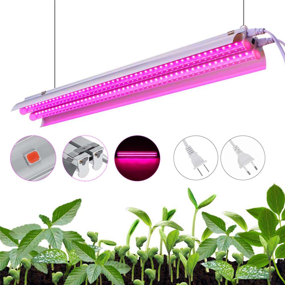 Led vokse lys 200w fullspektrum voksende led lampe belysning 50cm dobbelt rør plante lysekrone for hydroponic innendørs planter