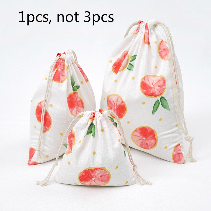 Bolsa con cordón y estampado de estilo conciso en 3 tamaños, bolsa con bolsillo para guardar pomelo, de frutas, bolsa estilo granja, bolsas de tela: S