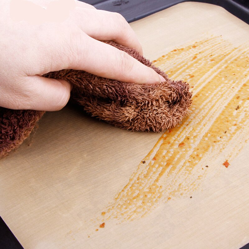 Tela de fibra de vidrio antiaceite, linóleo, alta temperatura, antiadherente, gruesa, para horno de barbacoa, reutilización de papel de aceite, 60x40 cm