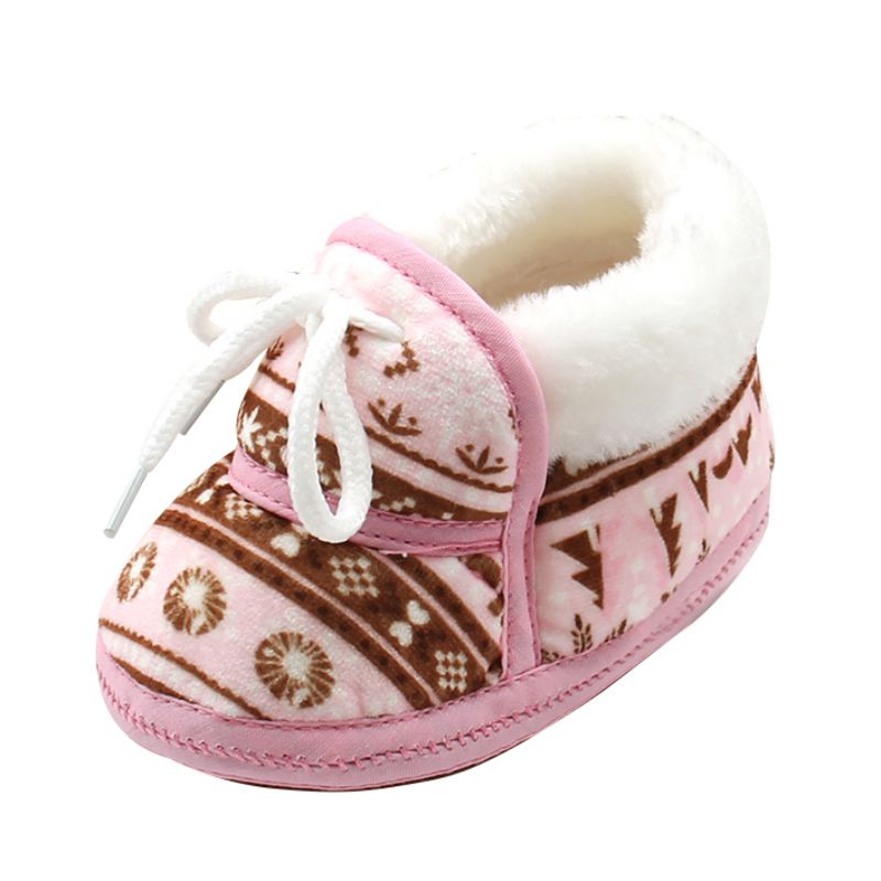 Baby Mädchen Jungen Winter Stiefel Warme Schuhe Erste Wanderer freundlicher Krippe Kleinkind Kleinkind Schuhe Neugeborene Prewalkers: Rosa