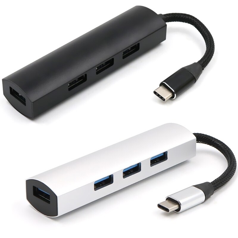 Adaptador multidivisor de 4 puertos USB C 3,1 tipo C, alta velocidad, OTG, para Macbook Pro Air, PC, ordenador, Notebook, accesorios