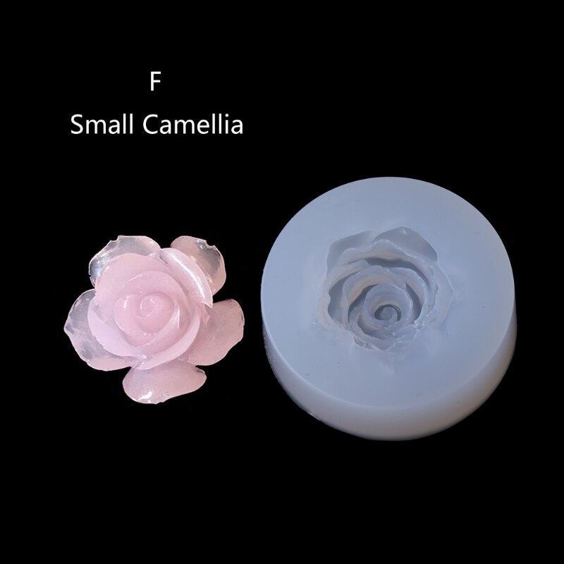 Moldes de silicona flor de loto para manualidades, accesorios de resina de Camelia, peonía, Margarita, herramientas de fabricación de Moldes de resina epoxi,: F