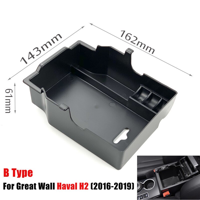 Car Styling Dedicated Modified Central Armrest Storage Box Glove Box Tray Pallet Case For HAVAL H2 H6 H7 H9 Car Accessories: B Type For H2