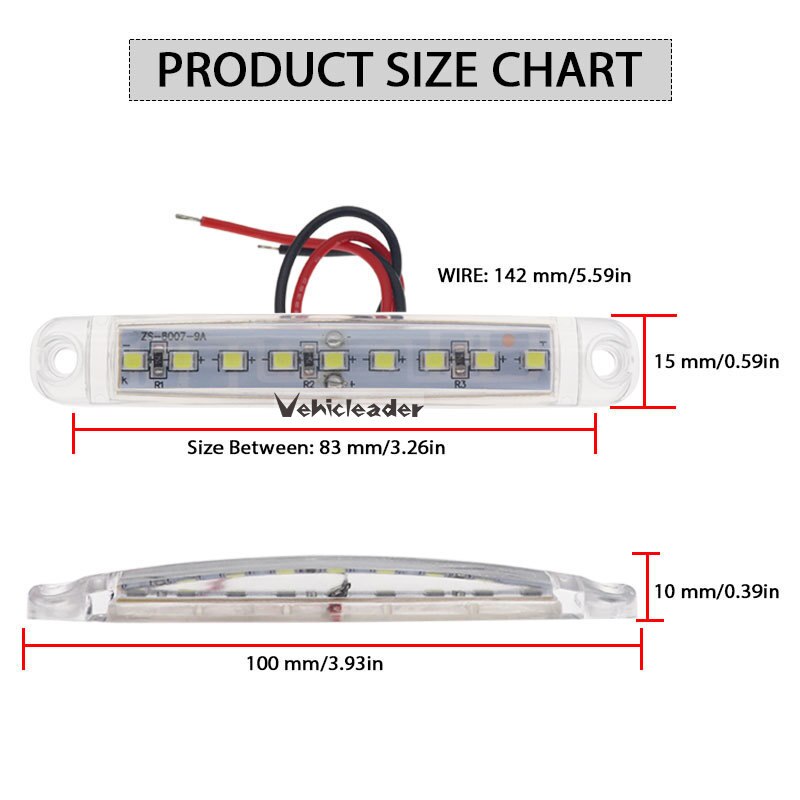 24/7Car 8x 12/24V LED oval side outline position marker lights with brackets truck chassis trailer bus of caravan camper 24/7Car 8x 12/24V LED oval side outline position marker lights with brackets truck chassis trailer bus of caravan camper