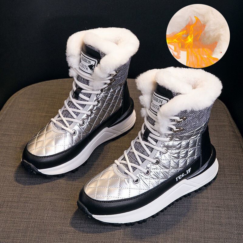 Winter Wasserdichte Stiefel Schnee Frau Plus Samt – Grandado