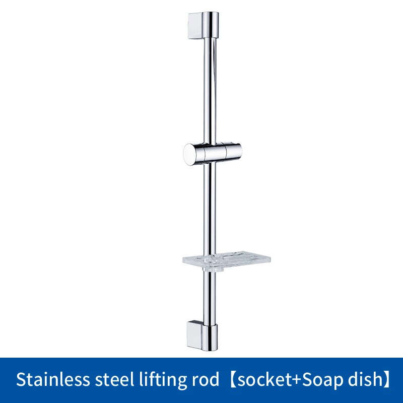 Shower Slide Bar Soap Dish Bathroom Extension Shower Adjustable Sliding Bar Set With Soap Dish Chrome: With Soap Dish
