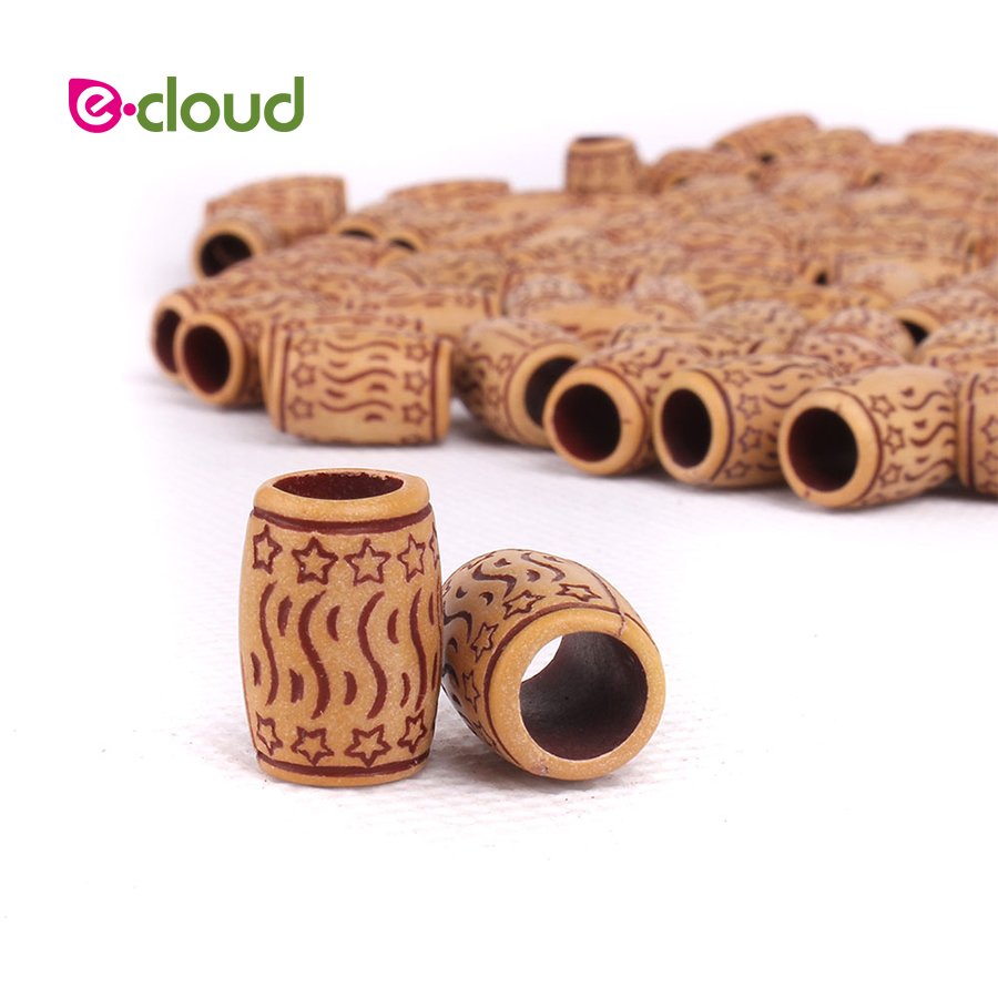 50 Stks/zak Vlechten Haar Accessoire Acryl Haar Kralen 7Mm Gat Gehaakte Vlechten Haar Ringen Dreadlock Kralen Manchetten Clips