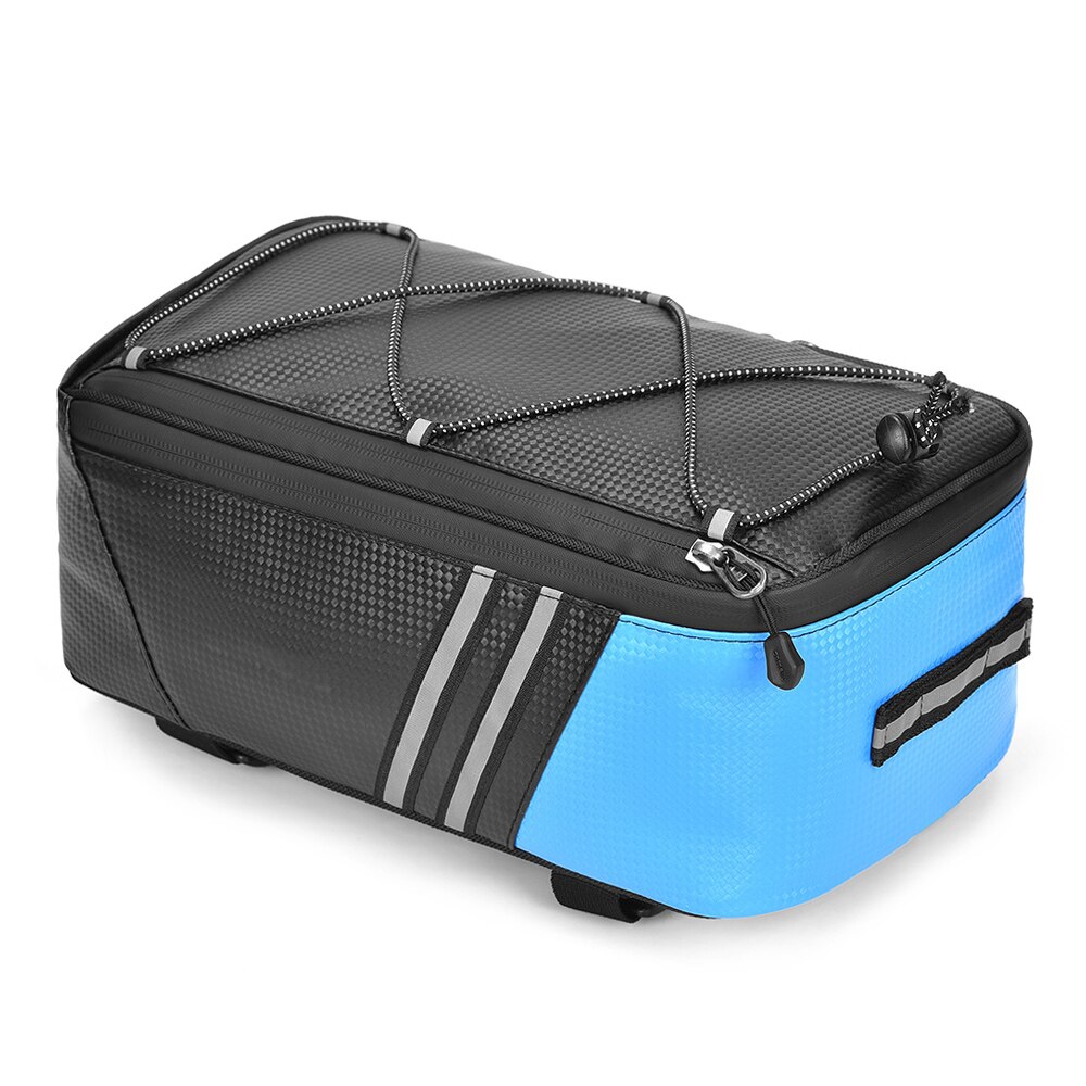 7L/12L Fietstas Bike Trunk Bag Fiets Achter Tas Waterdicht Fiets Rack Bag Met Waterdichte Regenhoes: Blue 7L