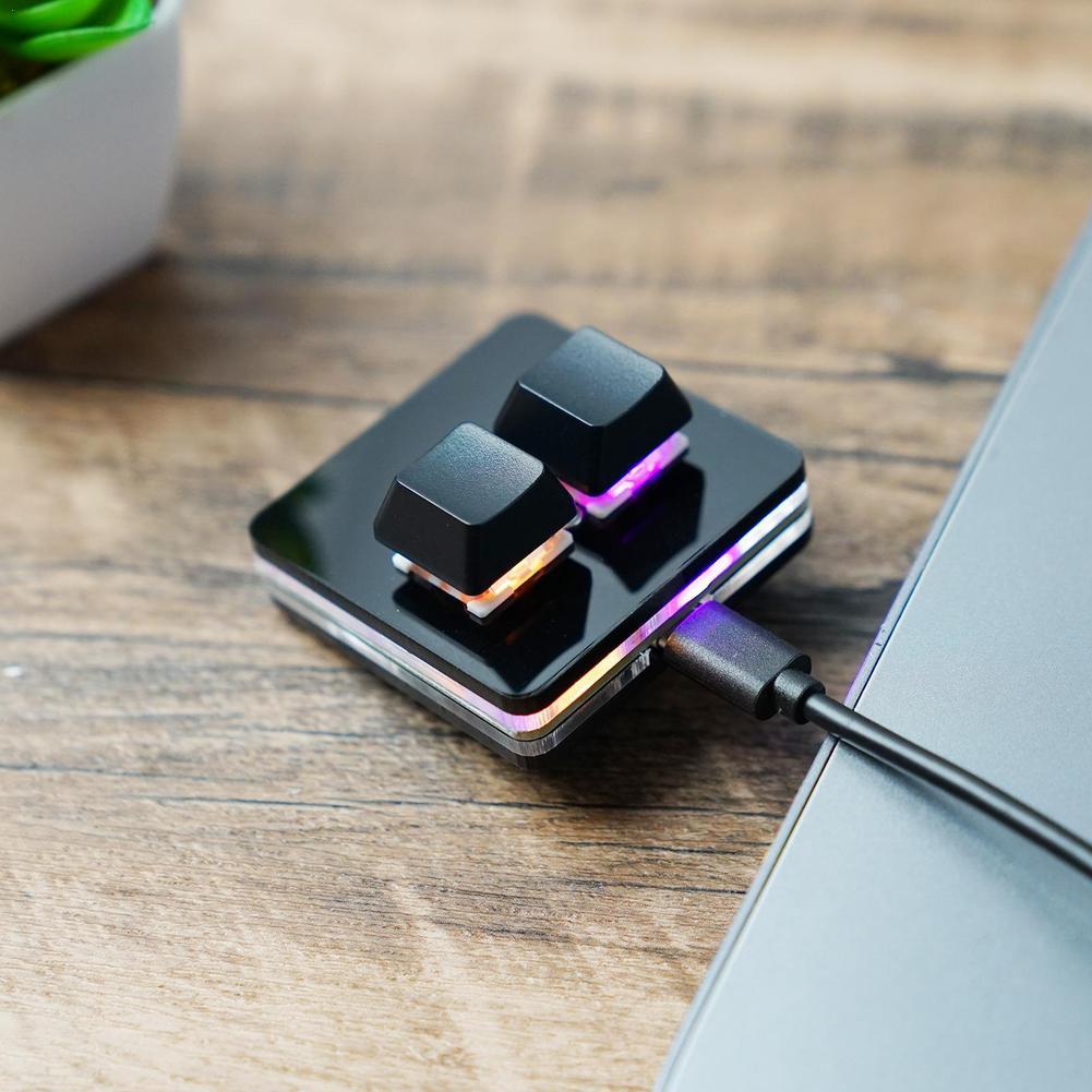 Osu makroprogrammeringstangentbord med 2 tangenter, rgb mini, anpassat speltangentbord för linux/macos/android/raspberry pi