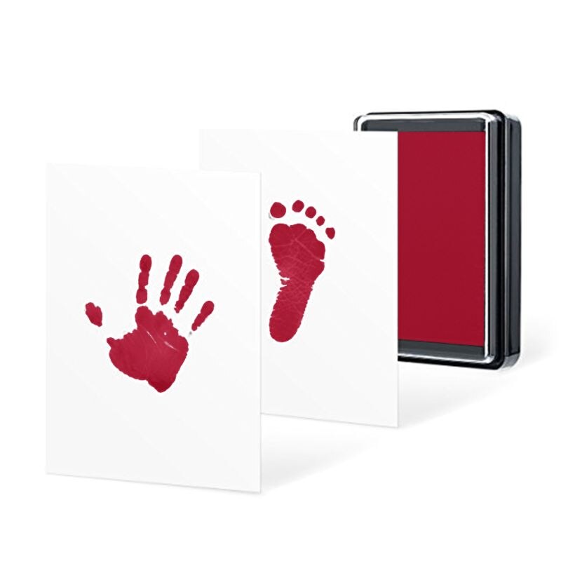Kits de almohadillas de tinta para huellas de bebé, huella de perro o gato, recuerdo, no tóxico: Rojo