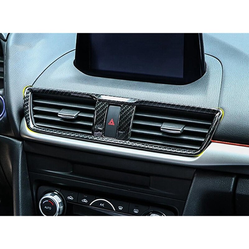 1 Pcs Interior Middle Air Conditioning AC Outlet Vent Cover Trim & 1 Pcs Wheel Decorative Frame Panel Cover Trim