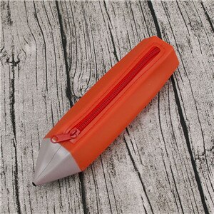 pencil shape Large Zipper Pencil Case Pen Holder Pouch School Stationery Phone Bag Storage Cosmetic rubber: 1