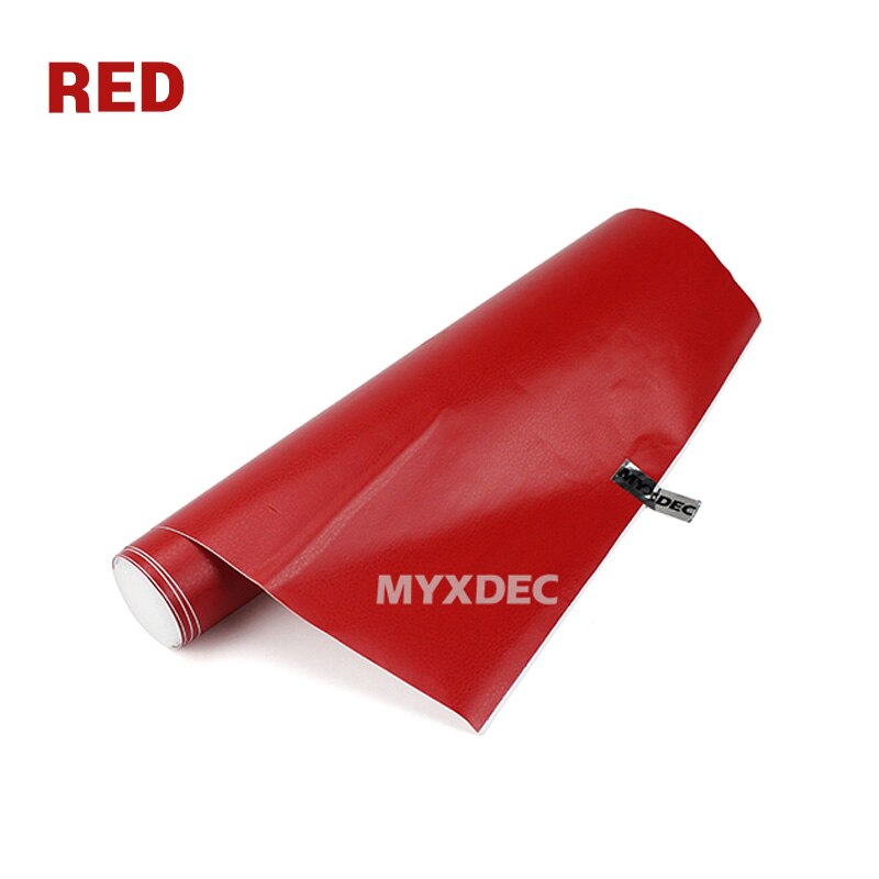 Filme vinílico adesivo para porta de carro, filme de pvc com imitação de couro 100*30cm, adesivo para interior de porta de carro, saída decoração: Vermelho