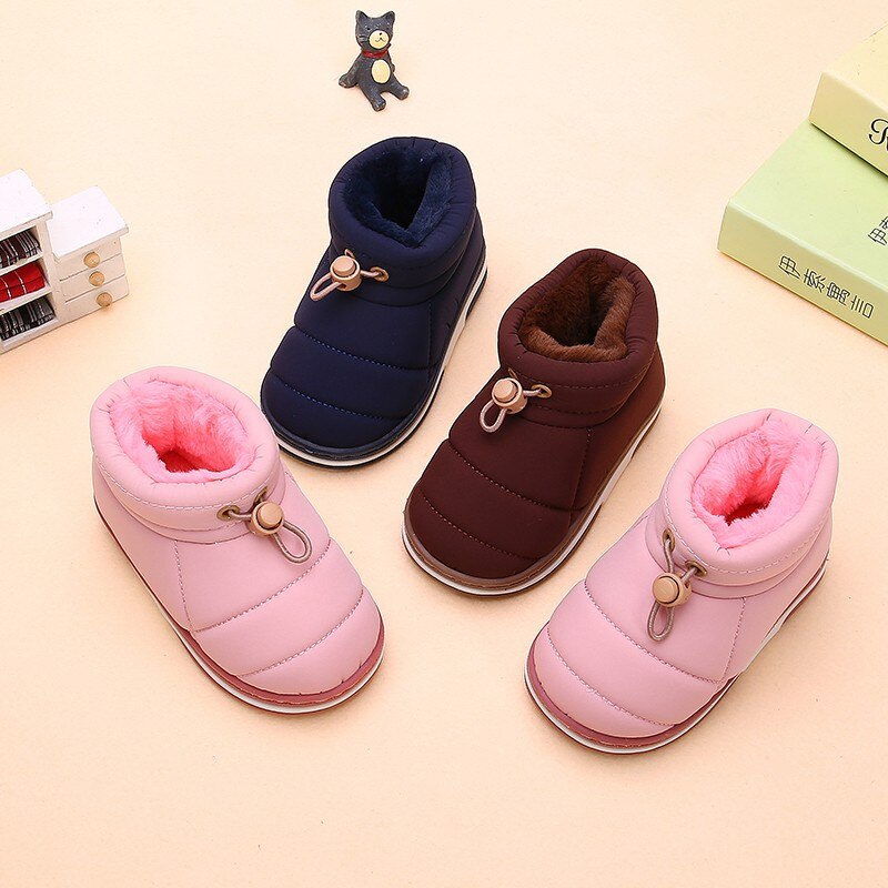ENWAYEL bébé enfants hiver neige bottes enfants chaussures pour filles garçons bebe enfant en bas âge en cuir cheville fourrure peluche enfants fille