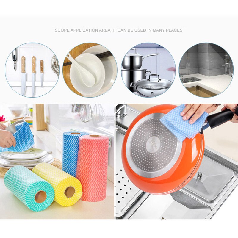 1 Roll Eco-Friendly Cleaning wash cloth Non Woven Duster Cloth Dish Cloth Break Point No Oil Rag Furniture items kitchen towels