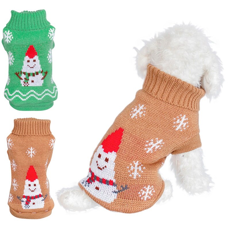 Kæledyr uldfrakker hund juletrøje julemanden vinter varm strik tøj til hunde chihuahua kæledyr kostume til hunde pro