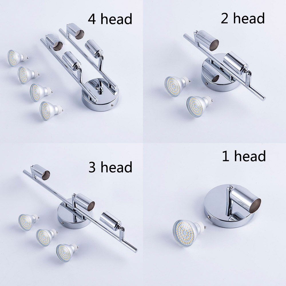 1/2/3/4 heads Draaibare led plafondlamp hoek verstelbare showcase plafond lamp met GU10 led lamp Woonkamer LED