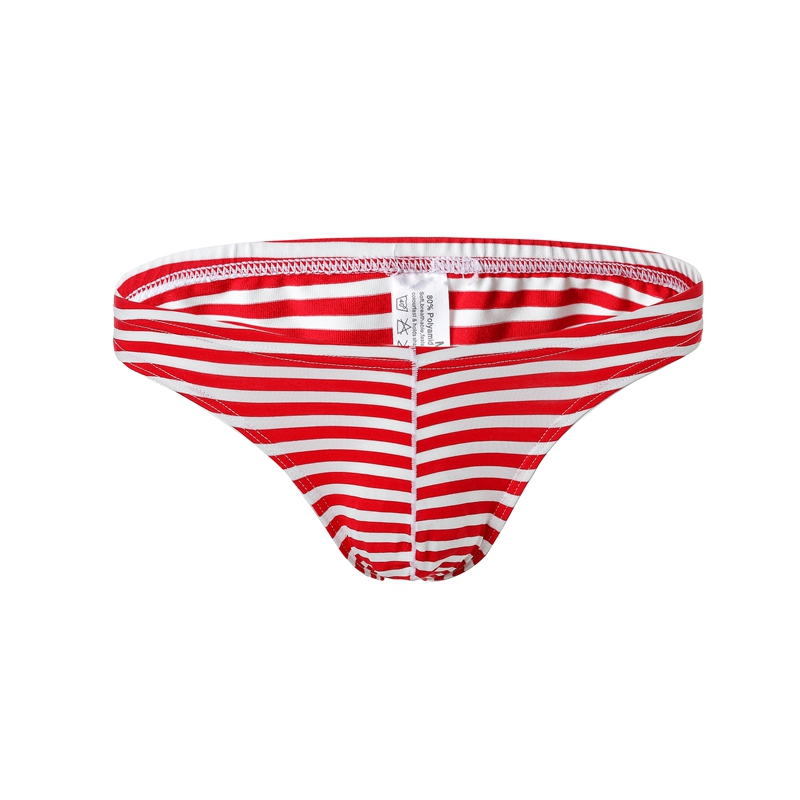 Men&#39;s Briefs Panties Men Cotton Underwear Briefs Breathable Cuecas Striped Brief U Pouch Panties for Men Sexy Underpants Shorts: Red / L