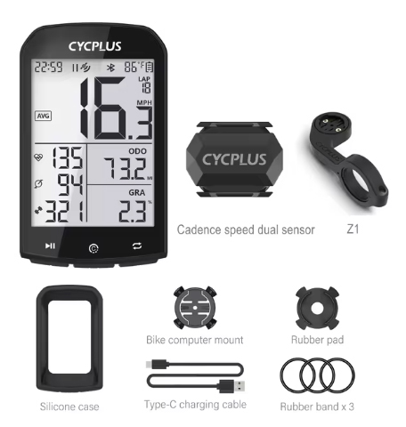 CYCPLUS M1 GPS Fietscomputer Fietsen Snelheidsmeter Bluetooth 5.0 ANT + Ciclismo Snelheidsmeter voor Garmin Zwift Fietsaccessoires: green