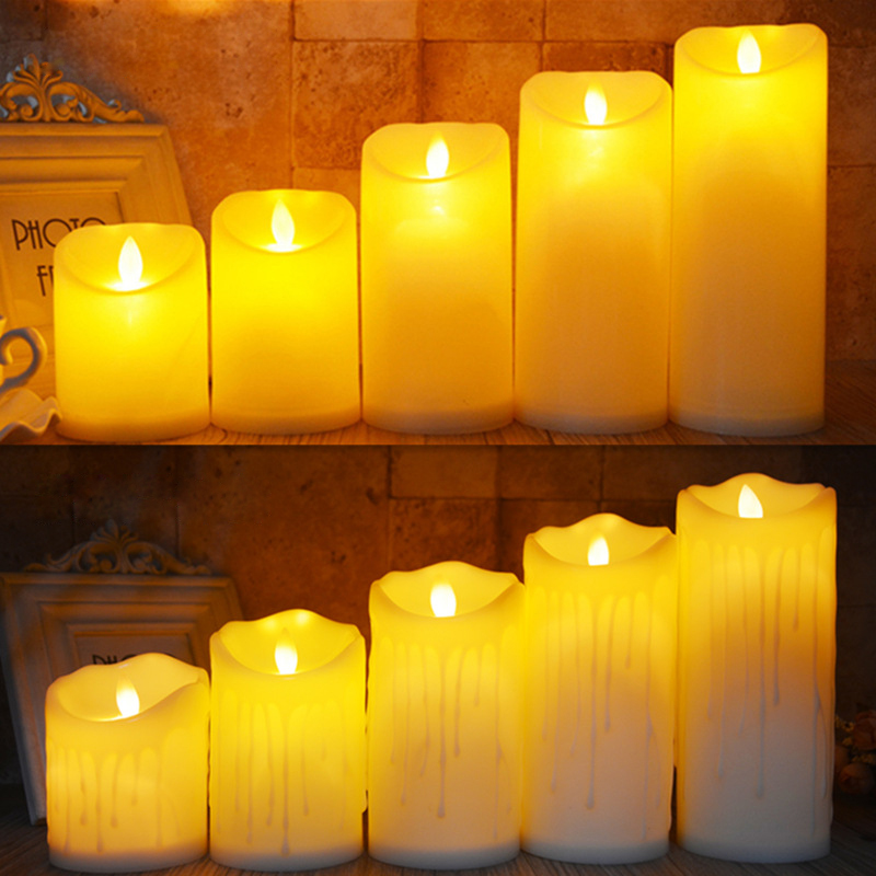 Bougies Led vacillantes sans flamme, photophore, batterie, lampe électronique votive, décoration d'intérieur pour Halloween