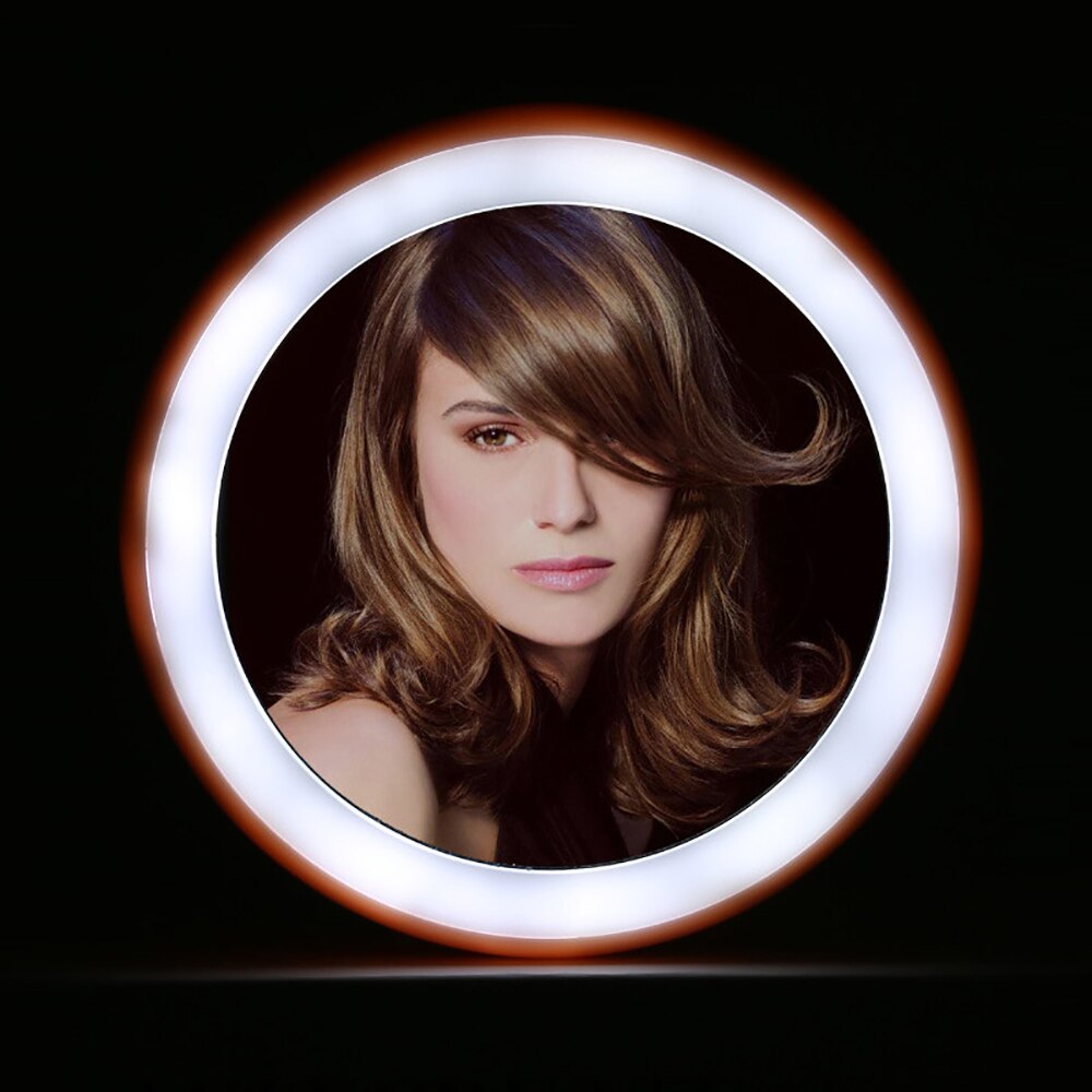 Led makeup spejl mini bærbart ansigtsspejl justerbar touch lysdæmper led makeup spejl lomme kompakt kosmetisk makeup spejl