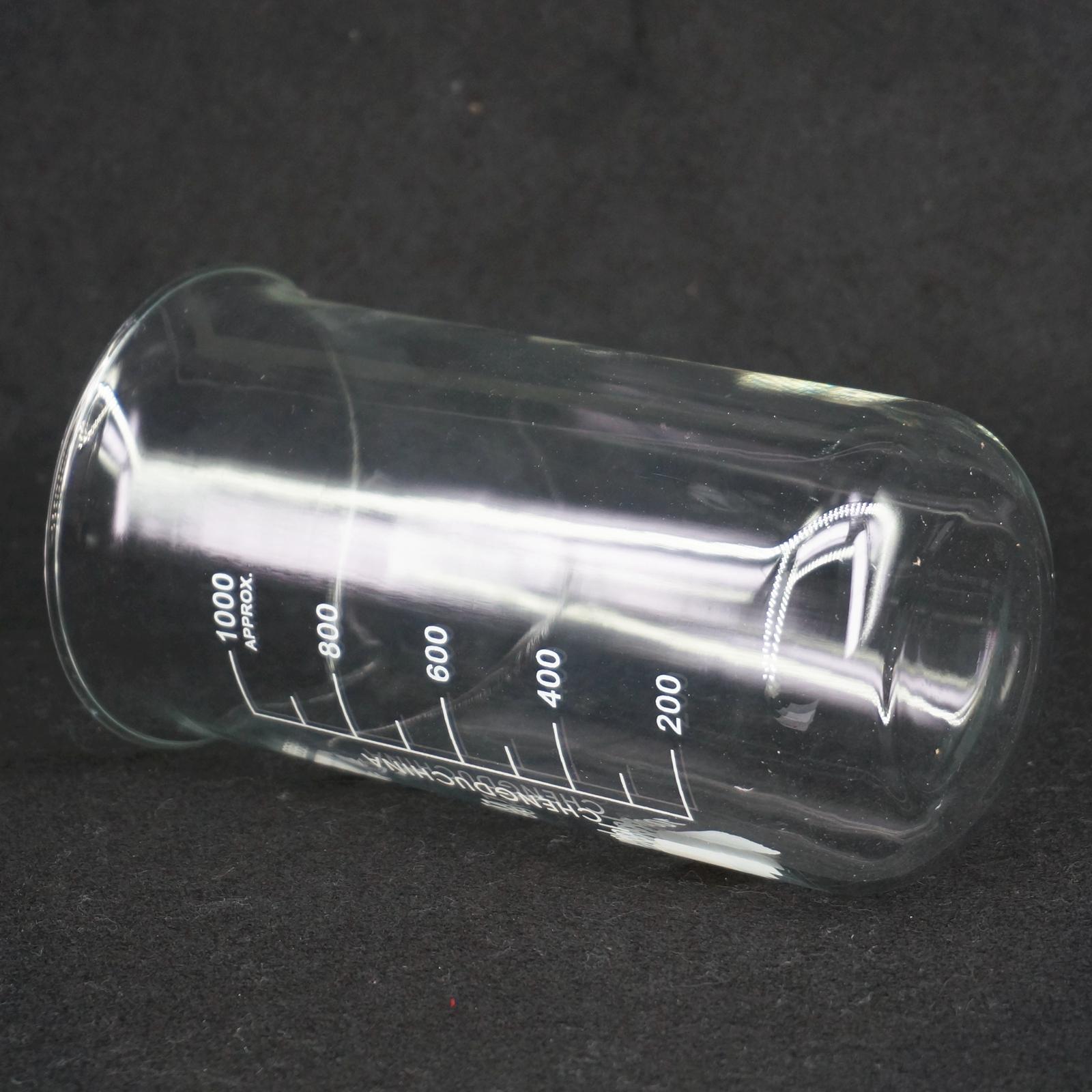 Vaso de vidrio borosilicato para laboratorio de química, vaso de precipitados engrosado transparente con boquilla, 1000ml