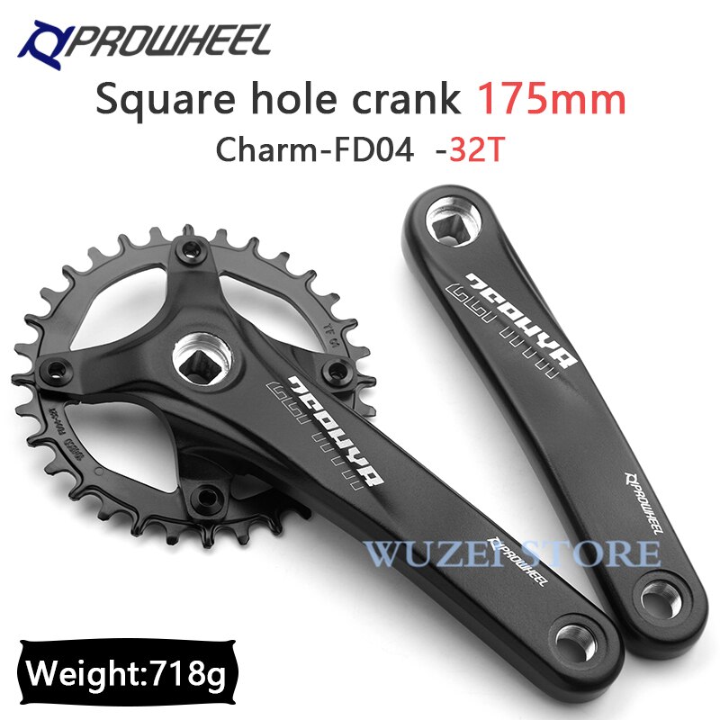 Prowheel Fiets Crank Tandwiel Mtb Fiets Vierkant Gat 170Mm 175Mm Crankstel 32T 34T 36T 38T 40T 104BCD Staal Smalle Brede Kettingblad: 175mm 32T