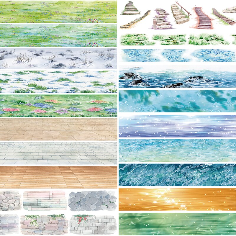 24 Ontwerpen Masking Washi Tape Water Zee Bloemen Wolken Weer Scrapbooking Planner Japanse Decor Adhesive Diy Dagboek Stickers