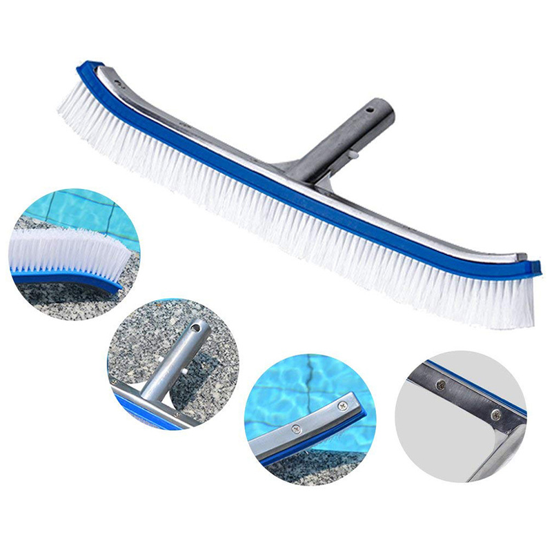 18in Duurzaam Outdoor Zwembad Muur Borstel Schoonmaak Tool Aluminium Handvat Voor Vijver Spa Spring Zwembaden Algen Remover Scrubber