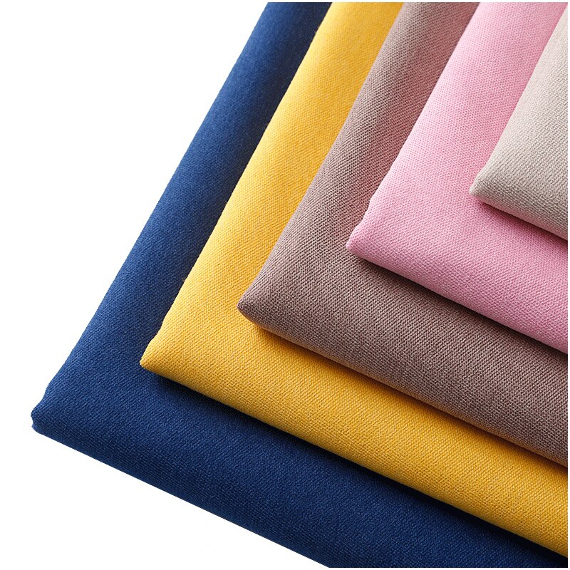 Vêtements couture couleur unie mille velours lin tissu canapé couverture baie fenêtre Pad nappe tissu plaine épais Composite tissu