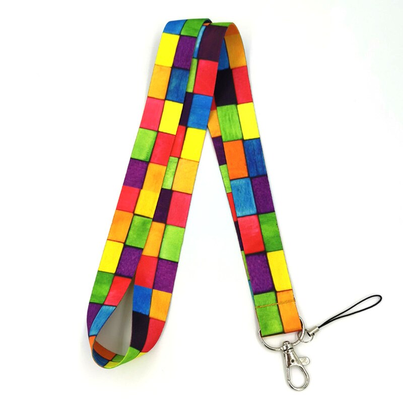 Rainbow lattice Pattern Horizontal ID Retractable Badge Holder ID Badge Holder Clip Name Card Keychain Nurse Work Decorations: Neck Lanyard