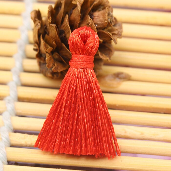 10pc polyester mini kwastjes diy thuis textiel gordijn kleding hanger knutsel kwastjes handgemaakte kwastjes maken stoffen decoratie benodigdheden: Rood