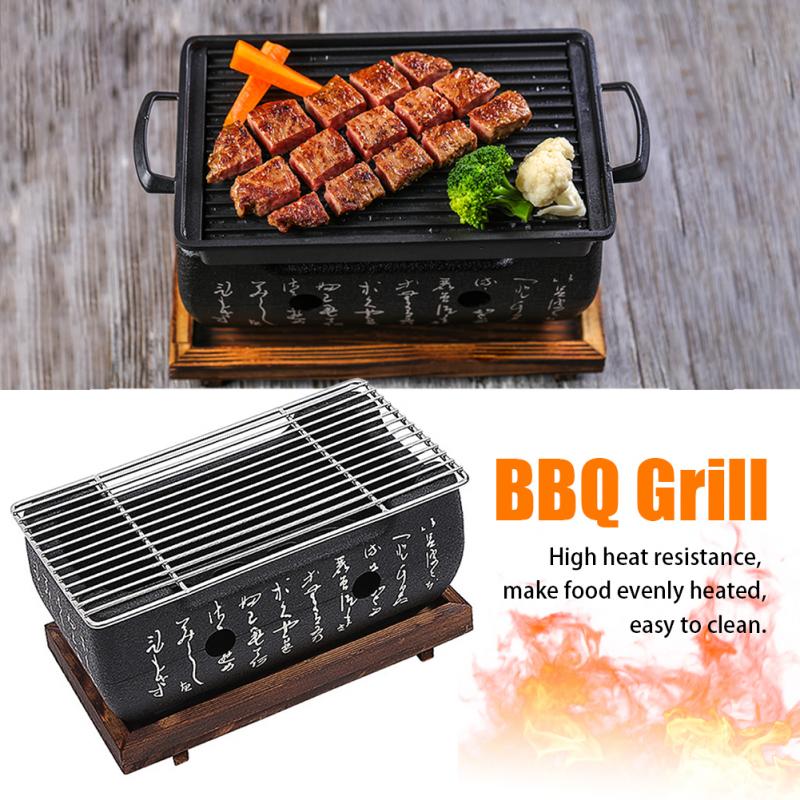 Japanse Koreaanse Bbq Grill Oven Aluminium Houtskool Grill Draagbare Party Accessoires Huishoudelijke Barbecue Gereedschap