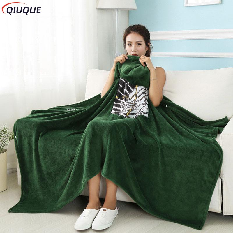 Grüne Decke Umhang Survey Corps Flanell Anime AOT Cape Cosplay Kostüm