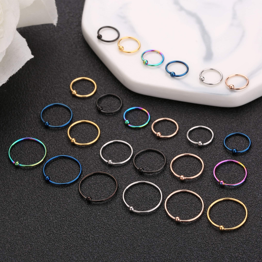 1 Stuks 16G 20G Roestvrij Staal Neusringen Hoepel Kraakbeen Helix Oor Piercing Tragus Lichaam Sieraden Voor Vrouw Man 6Mm/8Mm/10Mm/12Mm