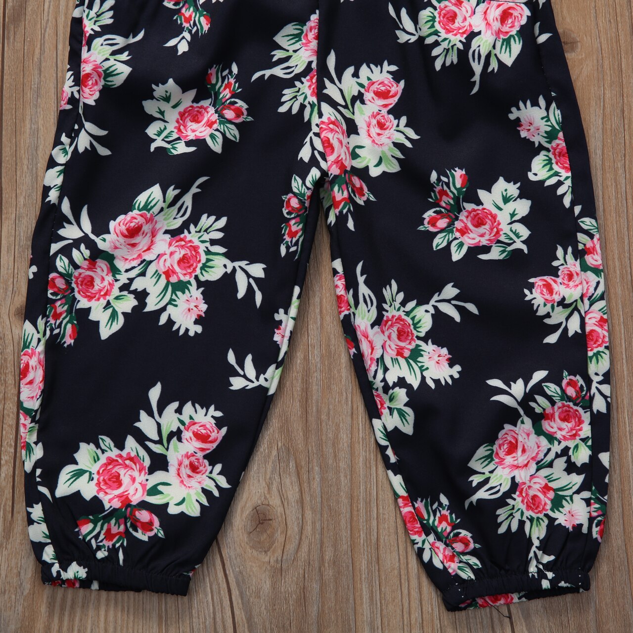 Del capretto Del Bambino Della Ragazza Ruffle Senza Maniche Fiore Della Tuta Del Pagliaccetto Pantaloni Lunghi Vestiti Vestito Della Ragazza